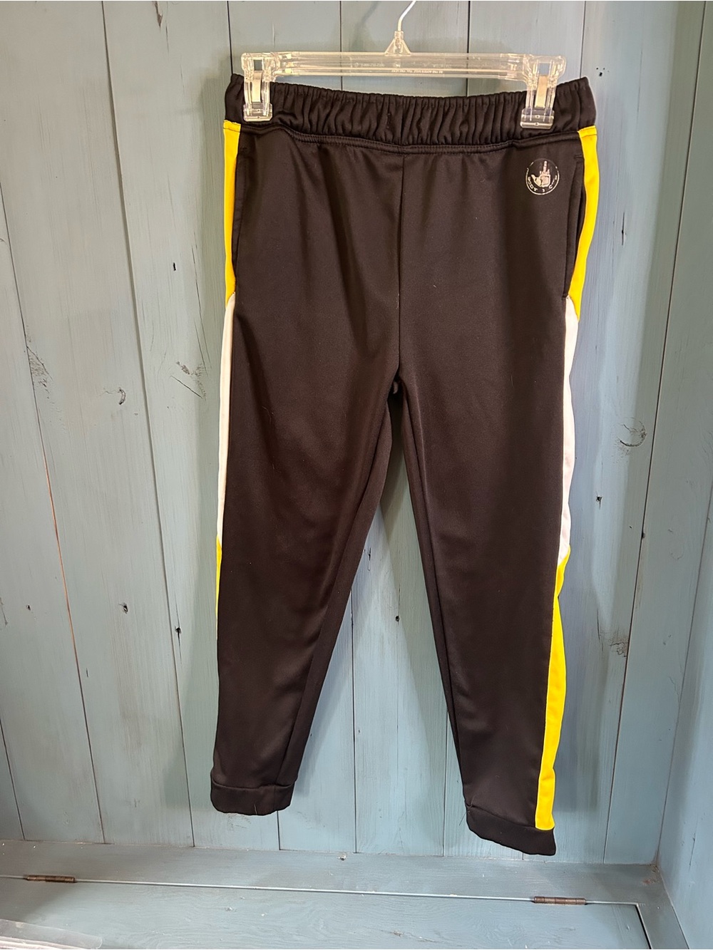 Body Glove Black Sweatpants with Yellow & White Side Stripes | Boys 14-16